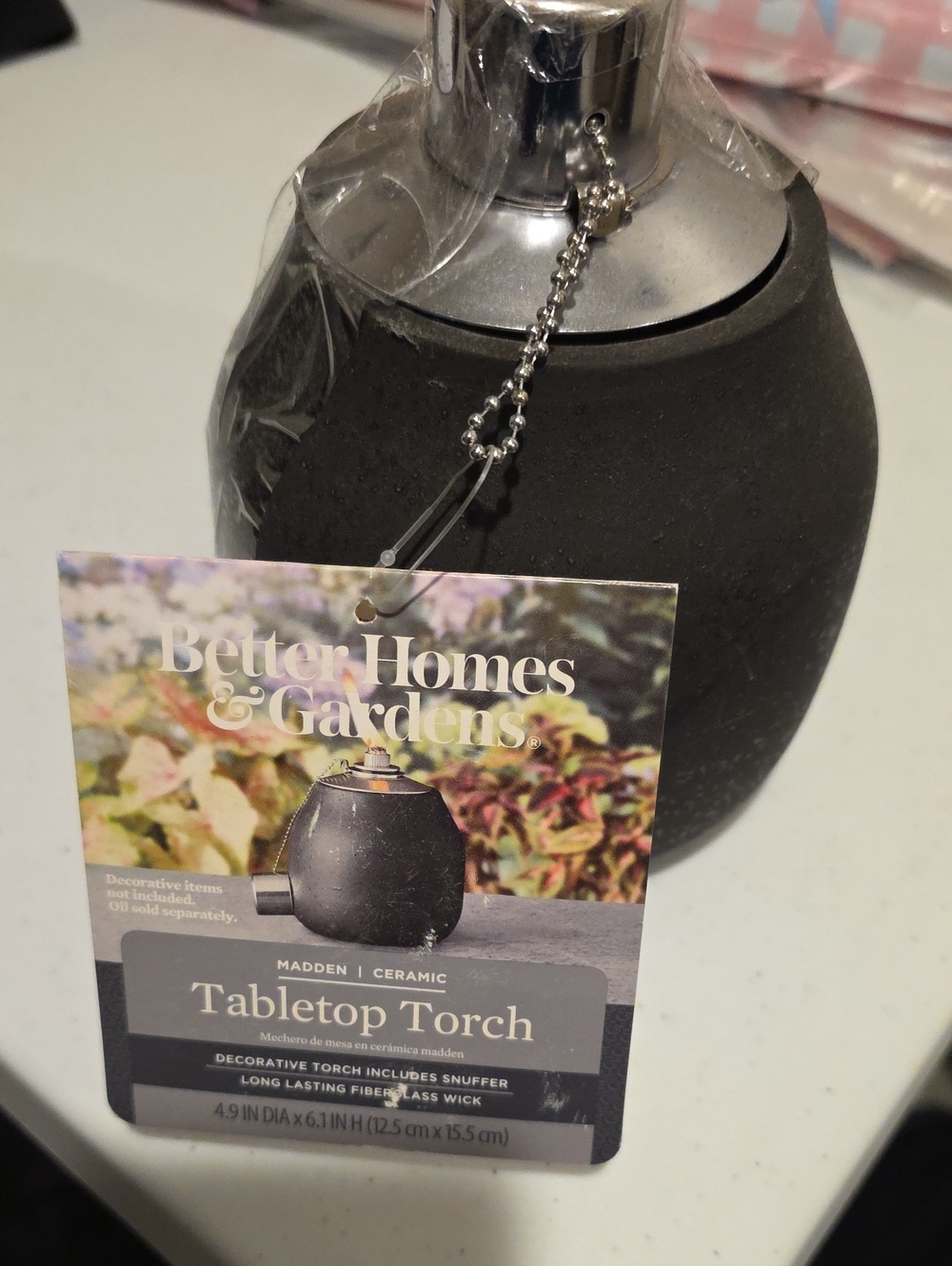 Better Homes And Gardens Black Ceramic Tabletop Lantern